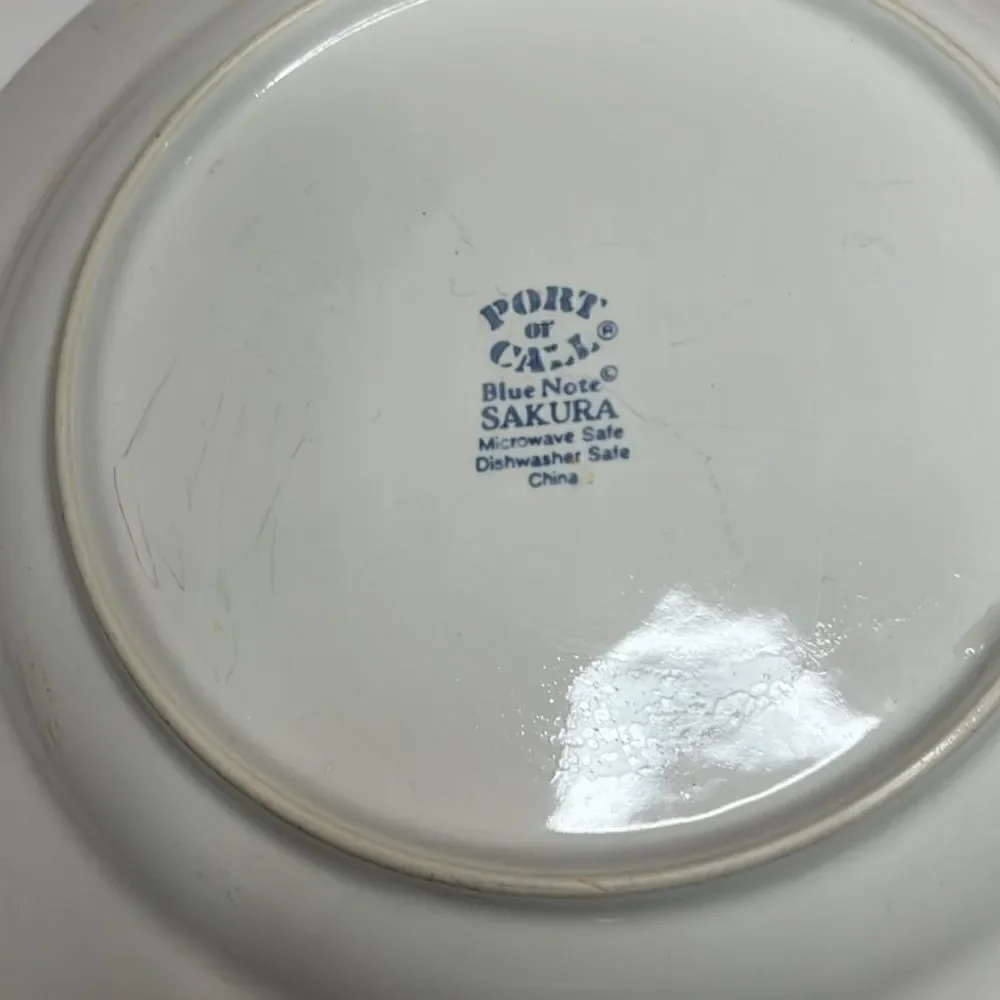 Sakura Blue Note Port Of Call Dinner Plate 10 3/4 Inches Round Blue White Check